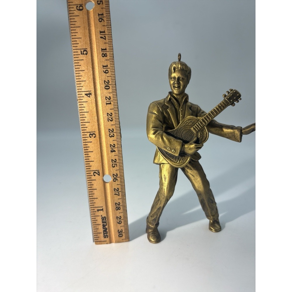 Vintage Hallmark Keepsake Ornament 1992 Gold‎ Crown Exclusive Brass Plated ELVIS - Picture 2 of 11